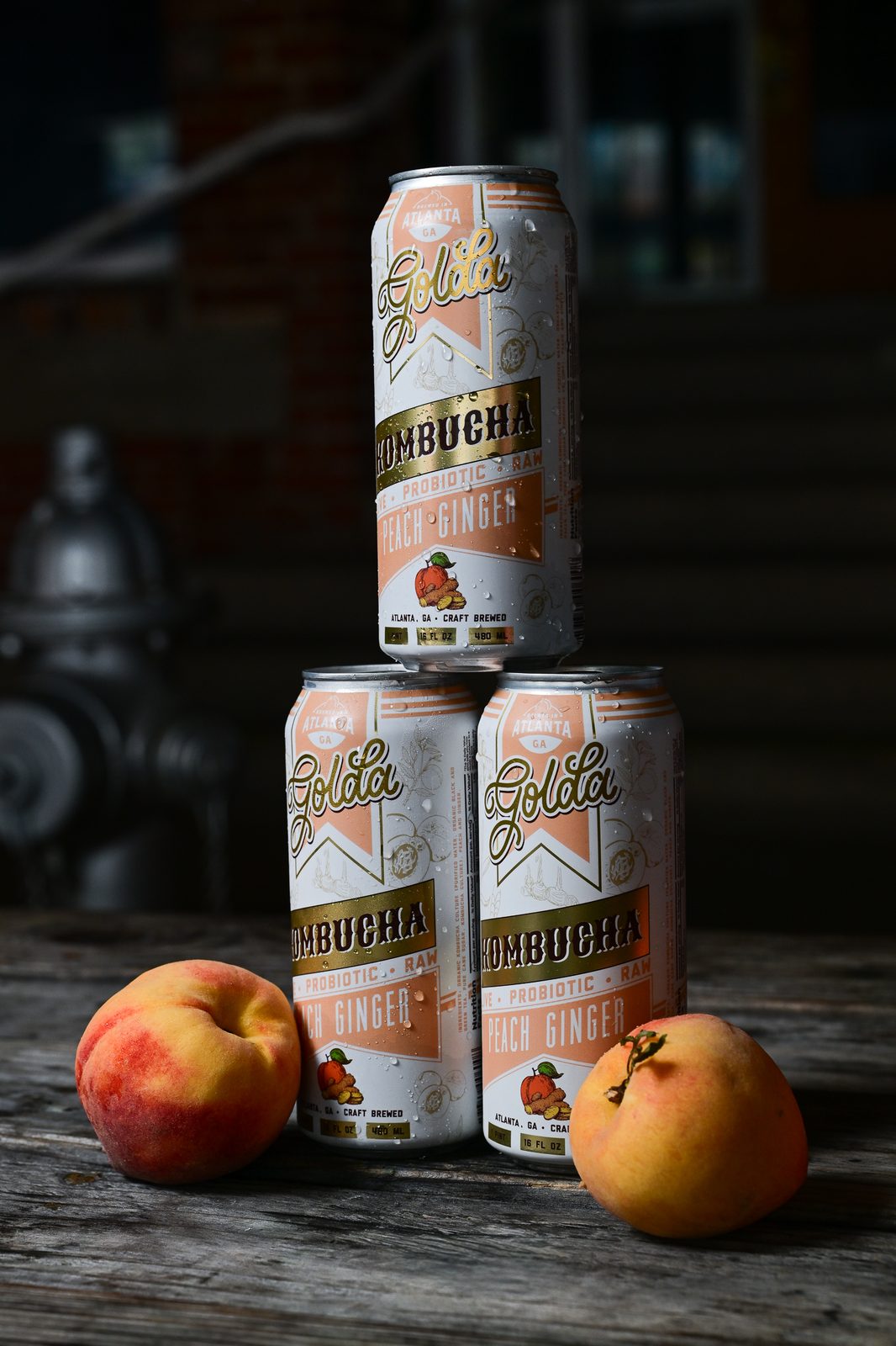 Golda Kombucha's Peach Ginger pour — PeachFest 2026